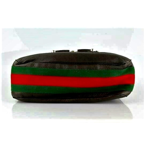 GUCCI Brown Cocoa Leather Horsebit Heritage Web Stripe Hobo - Picture 8 of 13